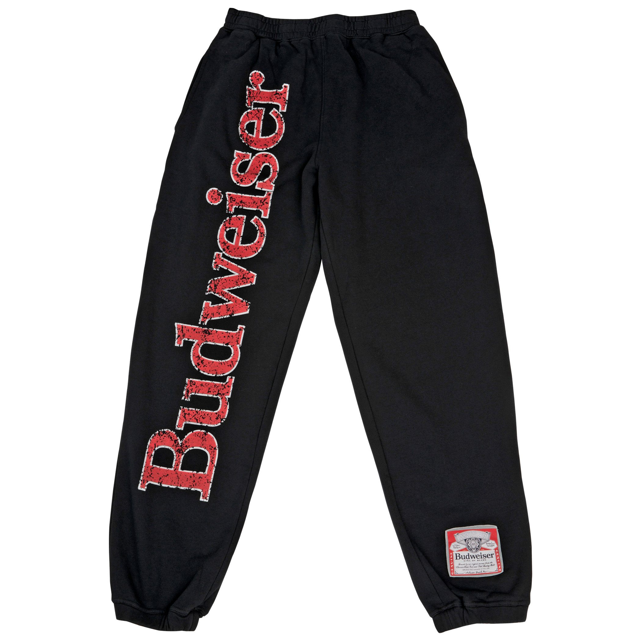 Budweiser Text and Label Patch Fleece Sweatpant Joggers